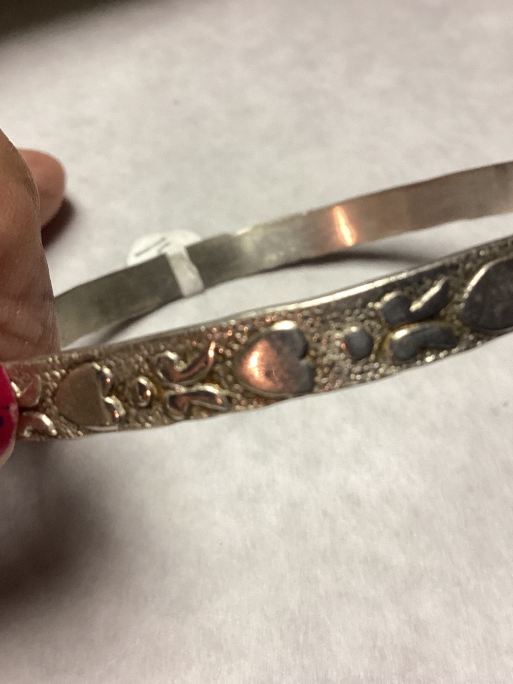 Sterling heart bangle bracelet